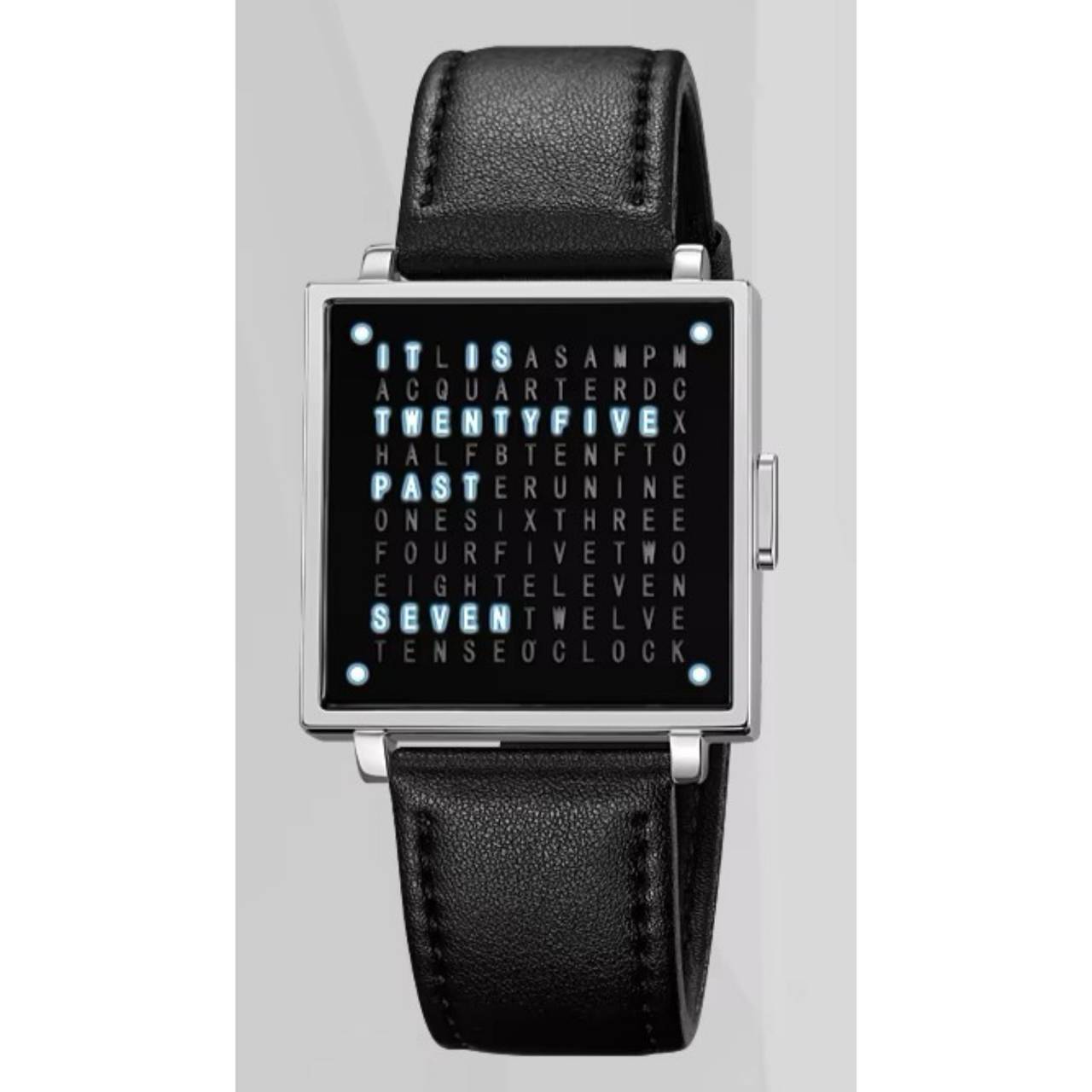 Armbanduhr Unisex Herren Damen Mode Original LED-Licht Digital Quadrat Armbanduhr Datumsanzeige Uhr Leben Wasserdicht Edelstahl PU Lederband x1 von Joom DACH