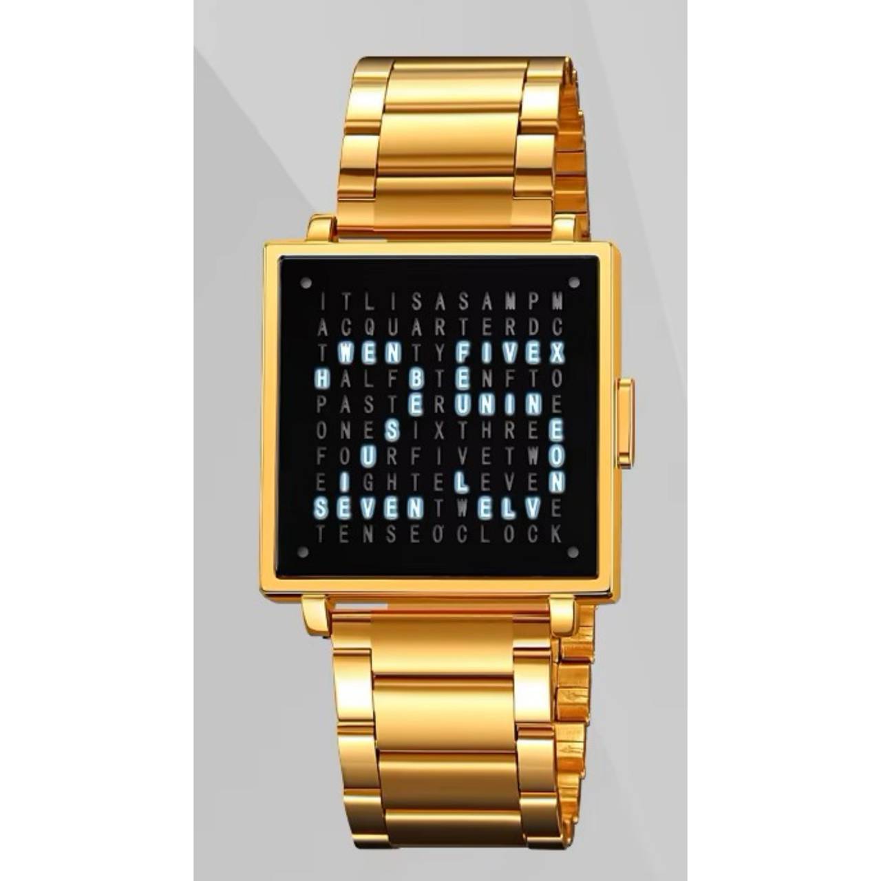 Armbanduhr Unisex Herren Damen Mode Original LED-Licht Digital Quadrat Armbanduhr Datumsanzeige Uhr Leben Wasserdicht Edelstahl PU Lederband x1 von Joom DACH