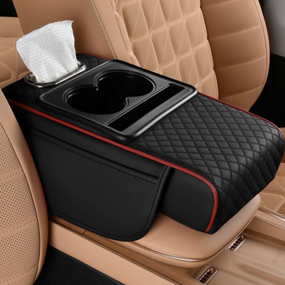 Armlehnenkissen für die Mittelkonsole im Auto, dickes Armlehnenpolster, seitliches Verlängerungskissen mit Getränkehalter, Taschentuchbox, Organizer-Tasche, universeller Armlehnenbezug Type B Armlehnenkissen für die Mittelkonsole im Auto, dickes Armlehnenpolster, seitliches Verlängerungskissen mit Getränkehalter, Taschentuchbox, Organizer-Tasche, universeller Armlehnenbezug Type B von Joom DACH