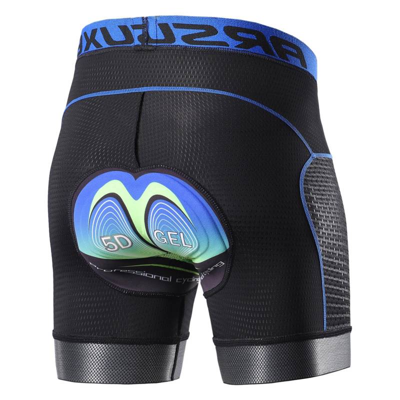 Arsuxeo Herren Fahrrad-Unterwäsche, Shorts, 5D-Gel-gepolstert, schnell trocknend, MTB, Fahrrad, Reitshorts XL blau von Joom DACH