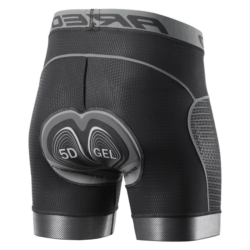 Arsuxeo Herren Fahrrad-Unterwäsche, Shorts, 5D-Gel-gepolstert, schnell trocknend, MTB, Fahrrad, Reitshorts XXL grau von Joom DACH