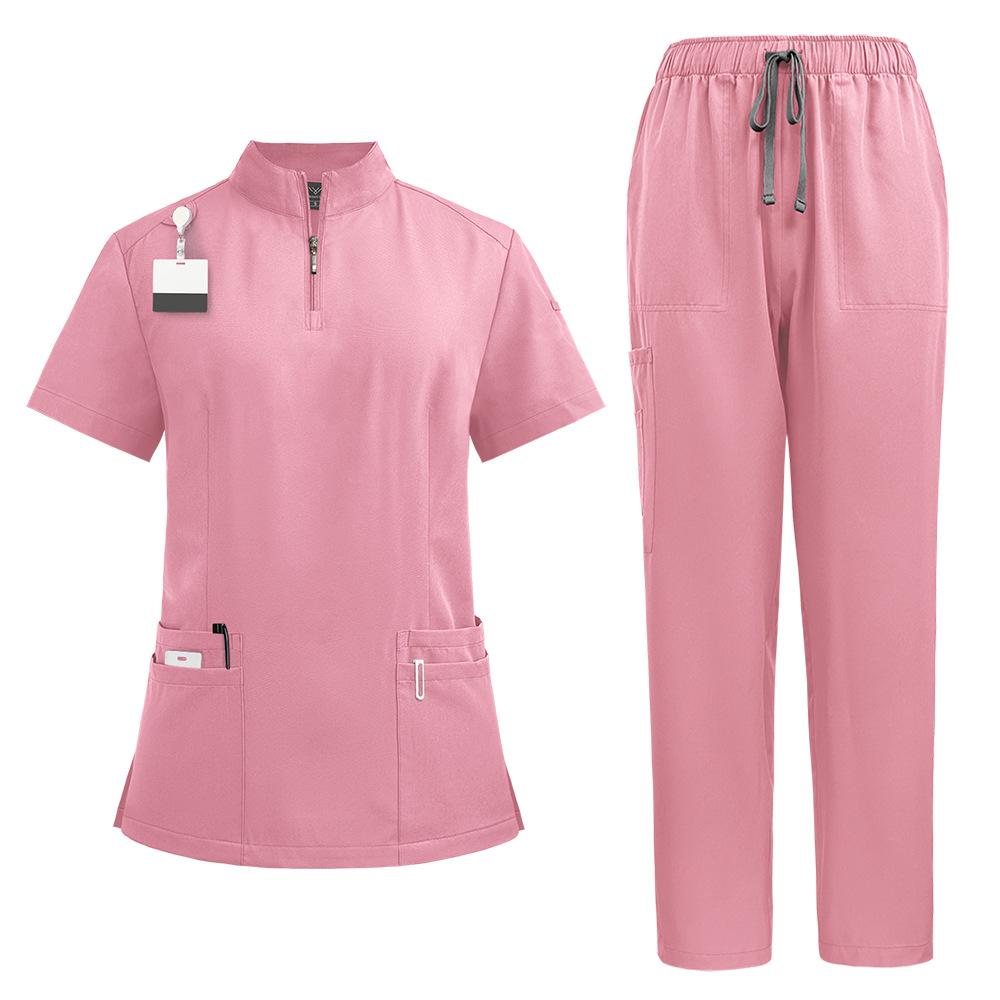 Arzt, Krankenschwester, OP-Uniform, Damen-Peeling-Set, Schönheitssalon, Arbeitskleidung, Klinik-Peelings, Oberteil und Hose, Spa, Pflege-Tunika-Anzug XXL rosa von Joom DACH