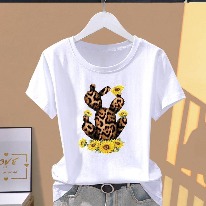 Asiatische Größe-Druck Stern Aquarell Trend süße Grafik T-Shirt Damen weibliche T-Kleidung lässig Damen Sommer Top Mode Kurzarm T-Shirt 2XL von Joom DACH