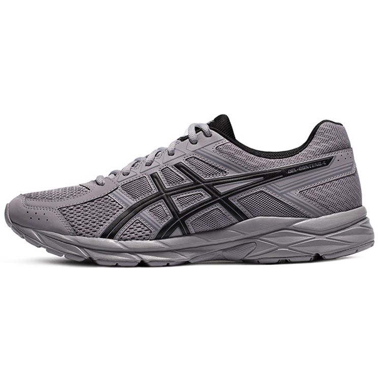 Asics Gel-Contend 4 Bequeme Mode Stoff Synthetisches Leder Langlebig Leicht Low-Top Lässige Laufschuhe Herren Sneaker Grau Schwarz T8D4Q-032 43.5 von Joom DACH