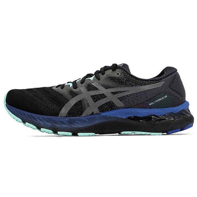Asics Gel-Nimbus 23 Stabilität Professionelles Gewebe Synthetisches Leder Low-Top Marathon-Laufschuhe Herren Sneaker Schwarz Blau 1011B414-001 39 von Joom DACH