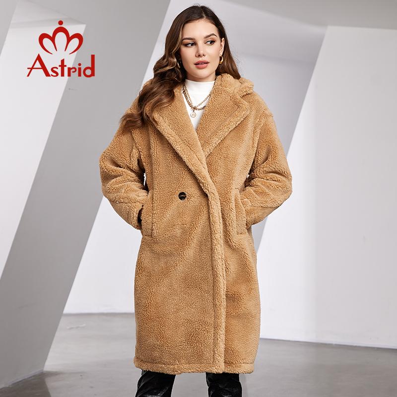 Astrid 2024 Lange Winter Frauen Teddy Mantel Pelz Jacke Stilvolle Weibliche Mode Dicke Warme Casual Mädchen DN14 L kamelfarben von Joom DACH