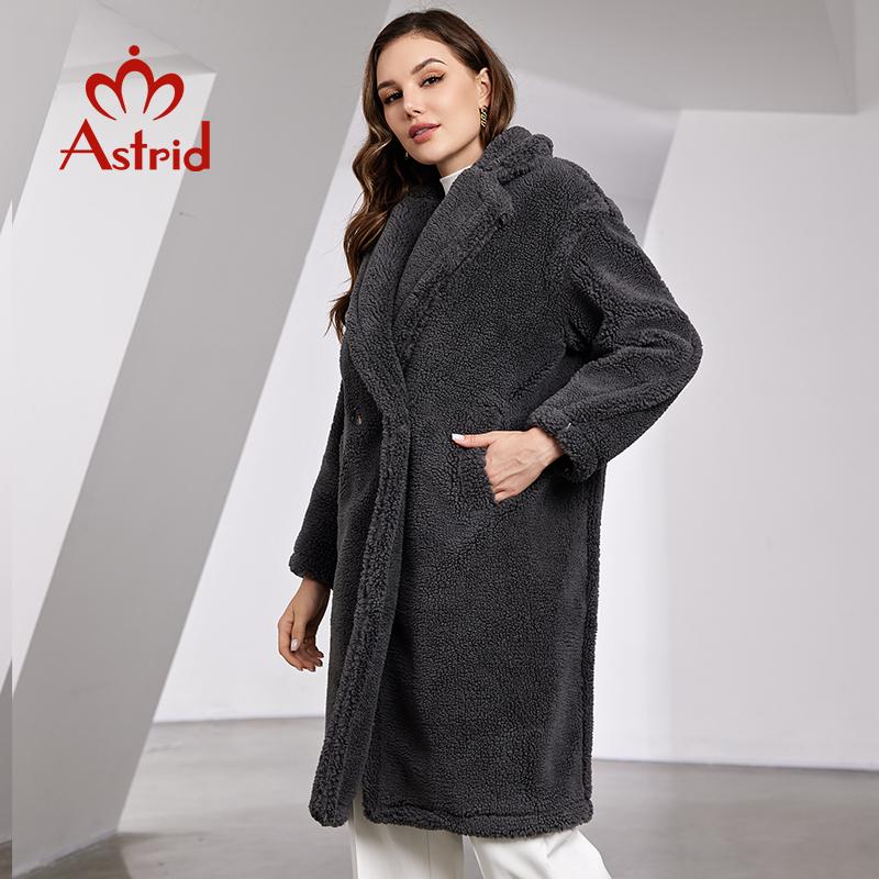 Astrid 2024 Lange Winter Frauen Teddy Mantel Pelz Jacke Stilvolle Weibliche Mode Dicke Warme Casual Mädchen DN14 M schwarz von Joom DACH