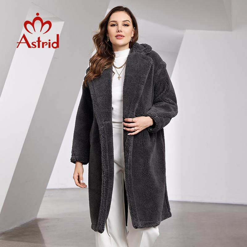 Astrid 2024 Lange Winter Frauen Teddy Mantel Pelz Jacke Stilvolle Weibliche Mode Dicke Warme Casual Mädchen DN14 S dunkelgrau von Joom DACH