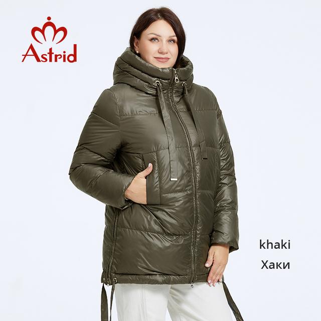 Astrid Damen Winterjacke 2025 Übergröße Bio-Daunenjacken Kapuzen-Steppmantel Damen Parka Damenbekleidung Geschlitzter Saum Schnürung AR-7605 XL von Joom DACH