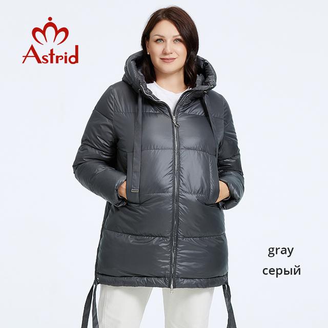 Astrid Women's Winter Jacket 2025 Plus Size Bio Down Jackets Hooded Quilted Coat Women Parka Female Clothing Split Hem Lacing AR-7605 L grau von Joom DACH