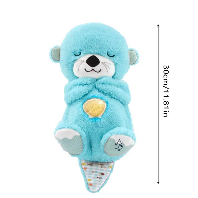 Atmender Otter, Schlaf- und Spielkamerad, Otter, musikalisches Plüschtier für Babys mit Licht und Ton, sensorisches und bequemes Geschenk für Neugeborene 36cm von Joom DACH