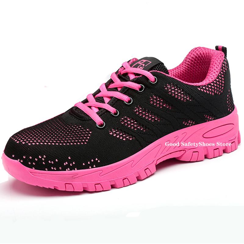 Atmungsaktiv Arbeit Turnschuhe Frauen Sicherheits Schuhe Männer Leichte Anti-Smash Arbeit Schuhe Stiefel Frauen Schutzhülle Stahl Kappe Schuhe Weibliche 39 von Joom DACH
