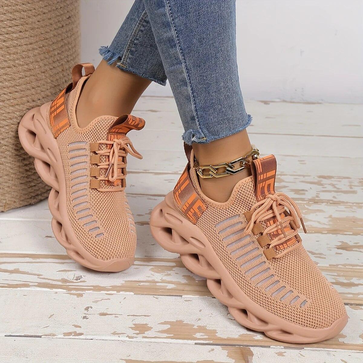 Atmungsaktive, rutschfeste, klobige Damen-Laufschuhe, leichte und bequeme Low-Top-Sneaker 38 von Joom DACH