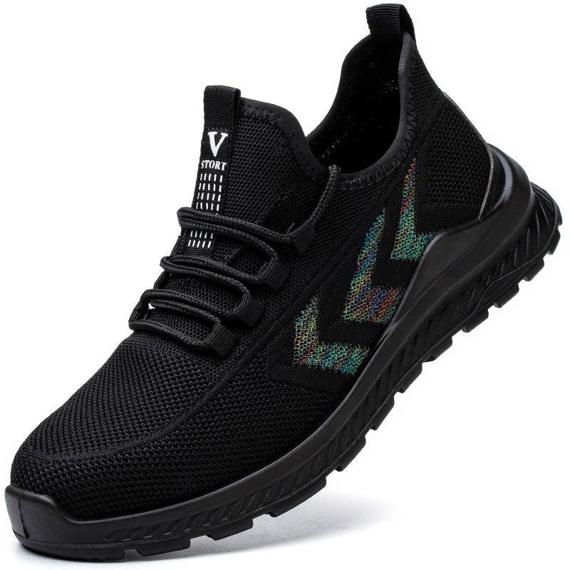 Atmungsaktive Arbeitsschuhe für Herren mit Stahlkappe, Sicherheitsschuhe für Herren, leichte, pannensichere Arbeitsschuhe, Stiefel für Herren, Schutzschuhe 46 von Joom DACH