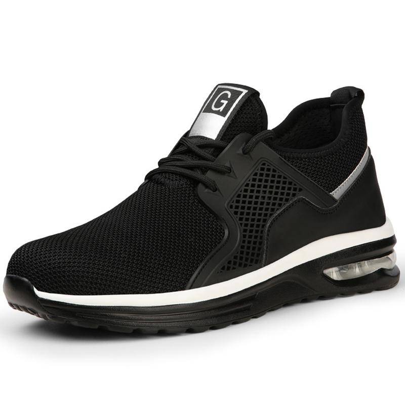 Atmungsaktive Arbeitsschuhe mit Luftpolsterung, Sicherheitsschuhe für Herren und Damen, Arbeitsschuhe mit Stahlkappe, unzerstörbare Schuhe, Anti-Smash-Sicherheitsstiefel 39 von Joom DACH