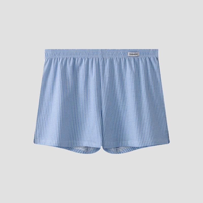 Atmungsaktive Boxershorts für Herren aus reiner Baumwolle – gestreift, bequem, lockere Passform, große Größe XXL (recommended for 180-210 jin) blau von Joom DACH