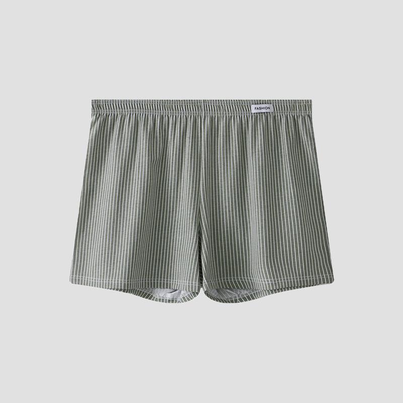 Atmungsaktive Boxershorts für Herren aus reiner Baumwolle – gestreift, bequem, lockere Passform, große Größe XXL (recommended for 180-210 jin) grün von Joom DACH