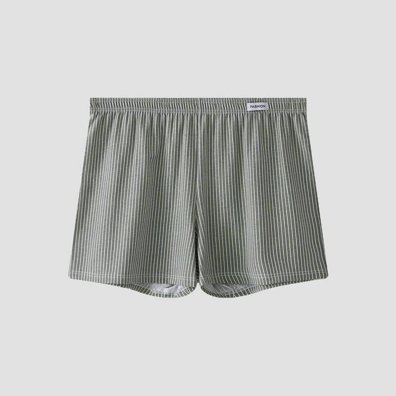 Atmungsaktive Boxershorts für Herren aus reiner Baumwolle – gestreift, bequem, lockere Passform, große Größe XXL (recommended for 180-210 jin) grün von Joom DACH