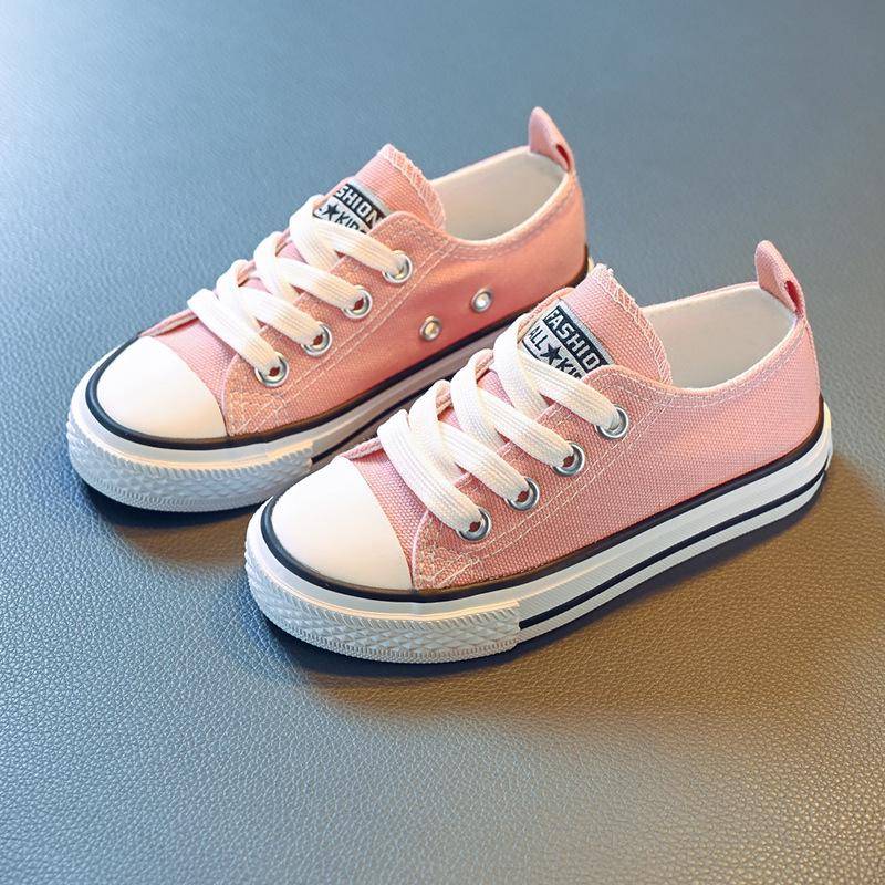 Atmungsaktive Canvas-Sneakers für Jungen und Mädchen im Frühjahr 2023 32 rosa von Joom DACH