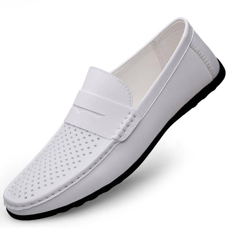 Atmungsaktive Casual Leaher Schuhe Männer Halbschuhe Bequeme Fahrschuhe Mokassins Männer Schuhe 41 weiß von Joom DACH