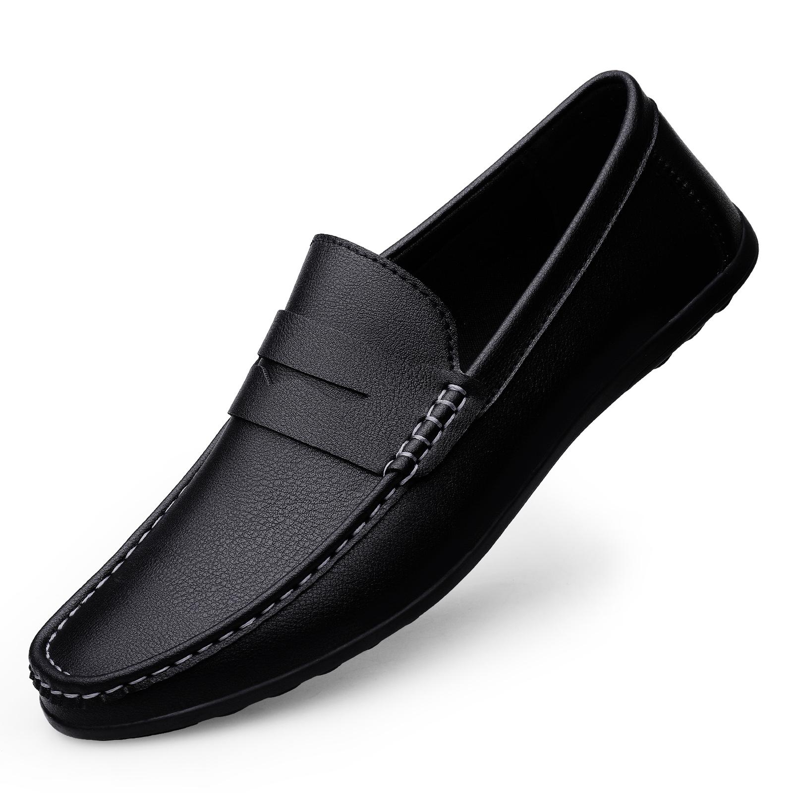 Atmungsaktive Casual Leaher Schuhe Männer Halbschuhe Bequeme Fahrschuhe Mokassins Männer Schuhe 42 schwarz von Joom DACH