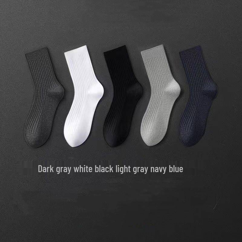 Atmungsaktive Deo-Socken für Herren in Volltonfarbe – schweißabsorbierend, mittelhoher Schaft, Business-Stil, trendig für alle Jahreszeiten, nahtloses Design One Size Fits All von Joom DACH