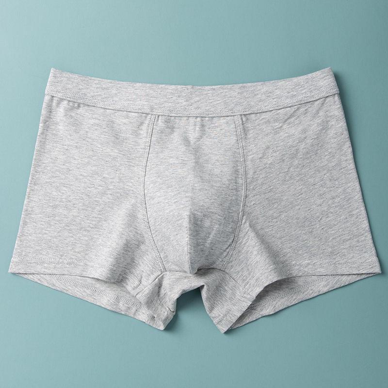 Atmungsaktive Herren-Boxershorts aus Baumwolle – einfarbig, trendige, lockere Passform, koreanischer Stil XXL hellgrau von Joom DACH
