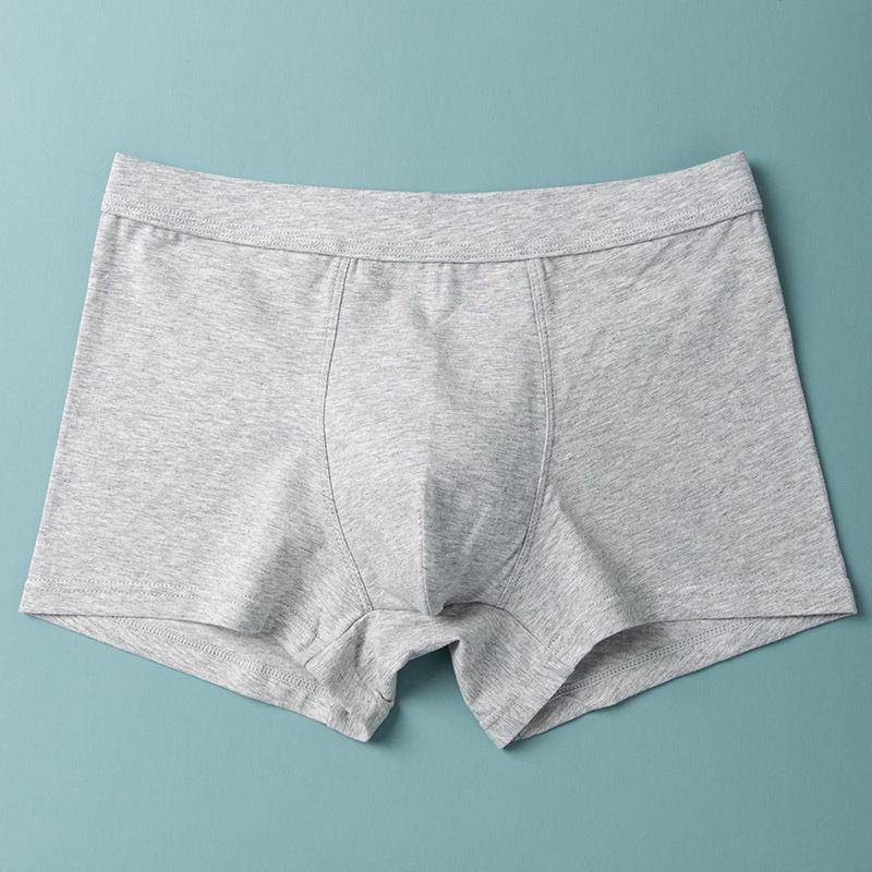 Atmungsaktive Herren-Boxershorts aus Baumwolle – einfarbig, trendige, lockere Passform, koreanischer Stil XXL hellgrau von Joom DACH