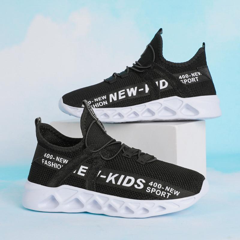 Atmungsaktive Kinder-Sport-Freizeitschuhe, Sommer-Herbst-Kinder-Walking-Laufschuhe für Jungen und Mädchen 26-39 37 schwarz weiße von Joom DACH