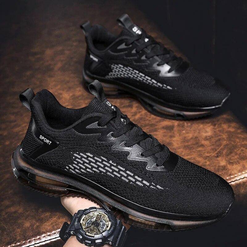 Atmungsaktive Laufschuhe Herren Frühling Mesh Schnüren Leichte Turnschuhe Lässige rutschfeste Turnschuhe Zapatillas Deportivas Para Mujer 45 von Joom DACH