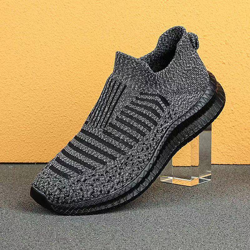 Atmungsaktive Mesh-Laufschuhe im neuen Stil für Herren – weiche Sohle, fliegende gewebte Oberfläche, lässig und bequem. 41 graue von Joom DACH