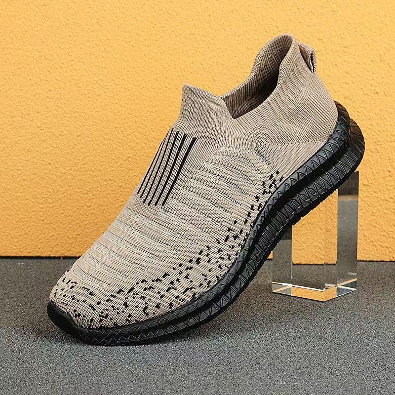 Atmungsaktive Mesh-Laufschuhe im neuen Stil für Herren – weiche Sohle, fliegende gewebte Oberfläche, lässig und bequem. 43 khaki von Joom DACH
