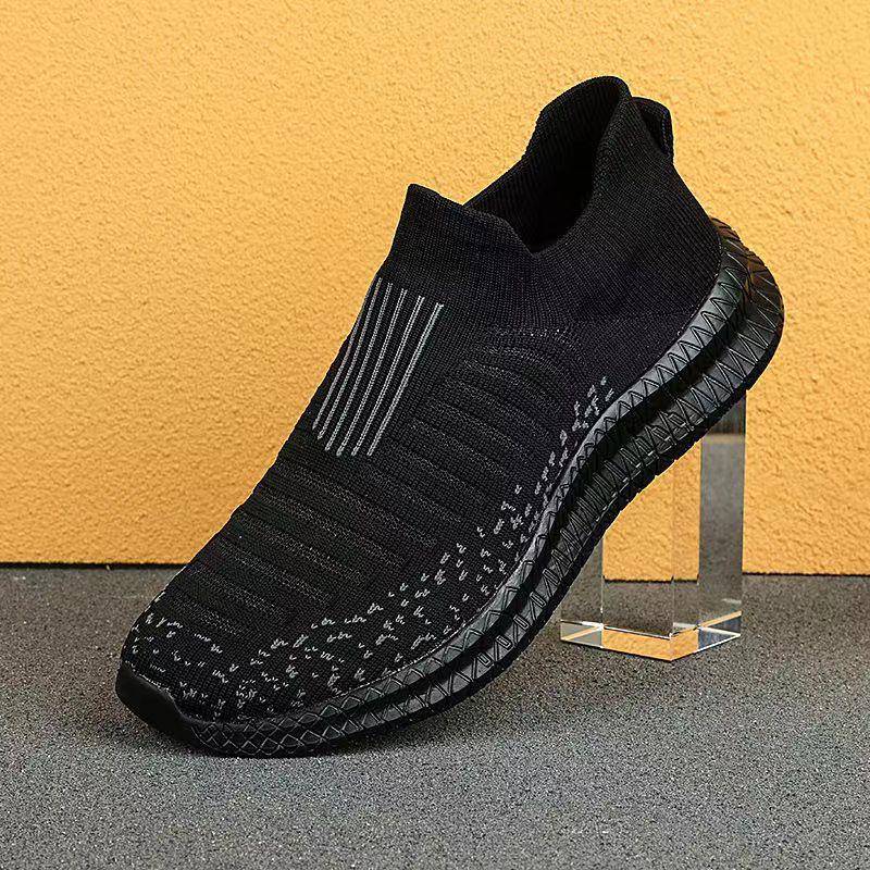 Atmungsaktive Mesh-Laufschuhe im neuen Stil für Herren – weiche Sohle, fliegende gewebte Oberfläche, lässig und bequem. 44 schwarz von Joom DACH