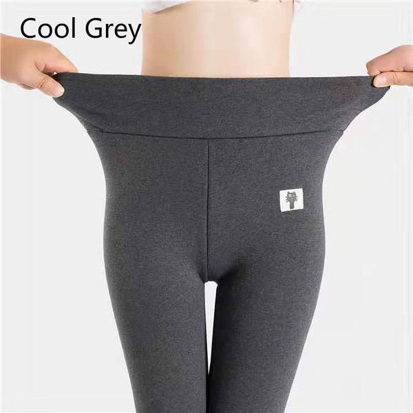 Atmungsaktive Samt-Leggings für Damen mit hoher Taille, warme Hose, kältebeständige Kaschmir-Leggings in einfarbiger Farbe, dehnbar, bequem, hält warm und Fleece-Leggings XXXL von Joom DACH