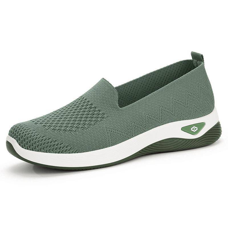 Atmungsaktive Slip-On-Sneakers aus Mesh für Damen, leichte und bequeme Wanderschuhe 37 grün von Joom DACH