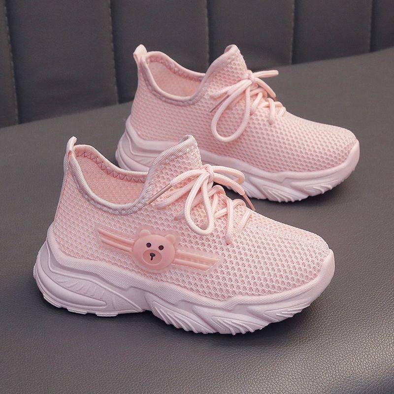 Atmungsaktive Sportschuhe für Jungen und Mädchen, modische und vielseitige Kinderschuhe, leichte und bequeme Freizeitschuhe 27 rosa von Joom DACH