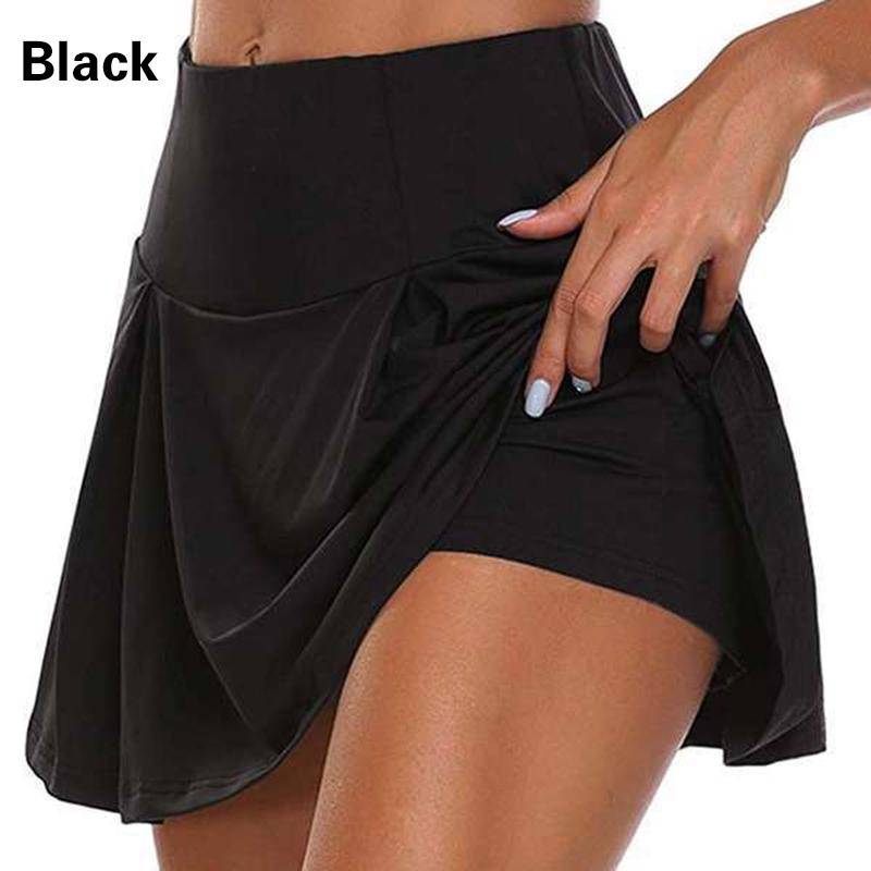 Atmungsaktive dünne Shorts für Damen, Hosenrock, elastische Taille, lässige Sporthose 2XL schwarz von Joom DACH