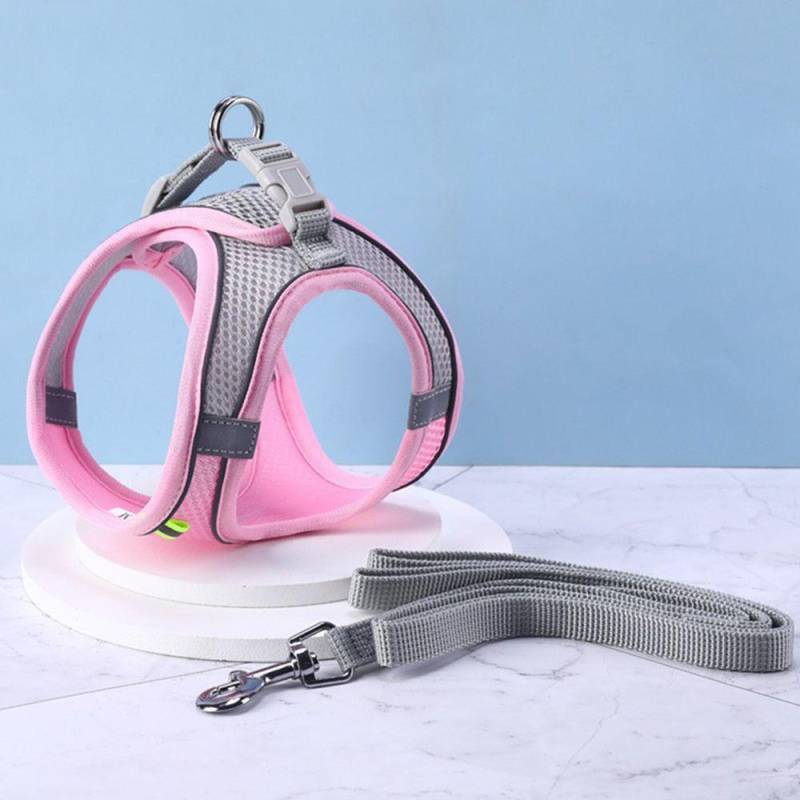 Atmungsaktives Halsband Chihuahua Mops Bulldog Hundeleine Brustgurt Reflektierendes Haustiergeschirr XS rosa Atmungsaktives Halsband Chihuahua Mops Bulldog Hundeleine Brustgurt Reflektierendes Haustiergeschirr XS rosa von Joom DACH