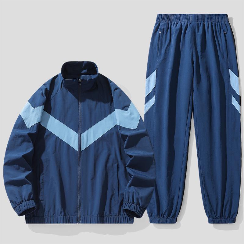 Atmungsaktives Taslon-Jacken- und Freizeithosen-Set für Herren L blau von Joom DACH