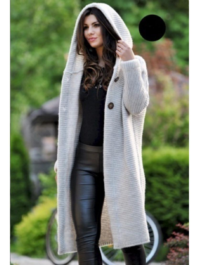 Auf Lager: Damen Strickjacke Übergröße, Mittellang, Herbst/Winter 2022 Hot Style (W103) M elfenbein von Joom DACH