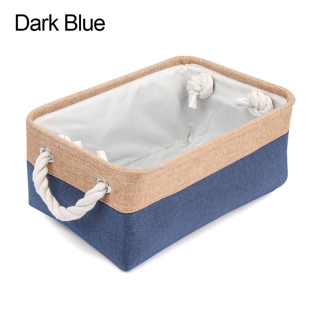 Aufbewahrungskorb Haushaltswaren Kleinkram Sortierkorb Faltbare Leinen-Organizer-Box Unterwäsche Socken Spielzeug Aufbewahrungskoffer dunkelblaue von Joom DACH