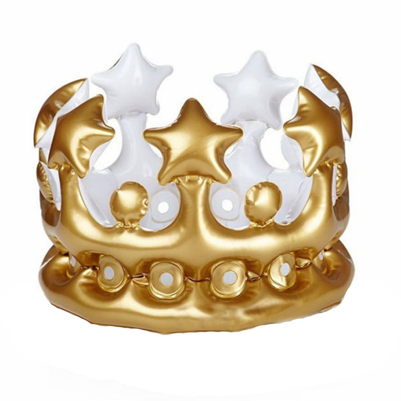 Aufblasbare Krone große und kleine Kinder Krone Bühne Requisiten Geburtstag Prinzessin Hut Queens Kopf One Size gelb von Joom DACH