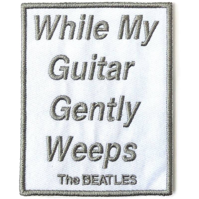 Aufnäher „While My Guitar Gently Weeps“ der Beatles One Size grau/weiß von Joom DACH