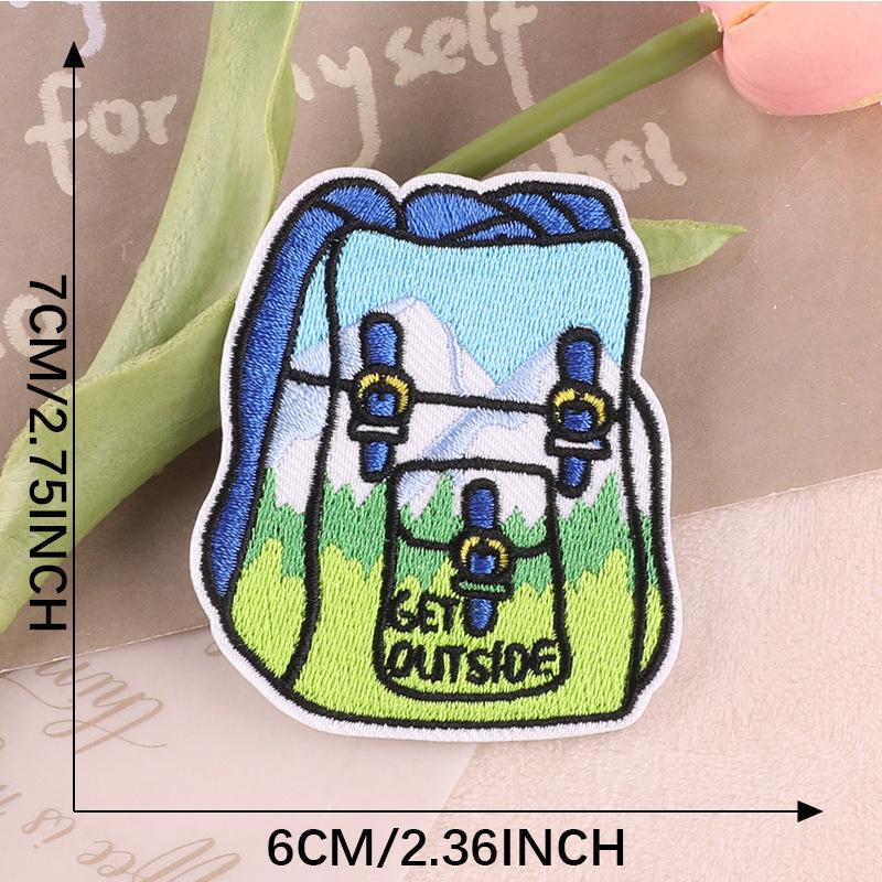 Aufnäher zum Aufbügeln, DIY, Outdoor-Reisen, bestickte Aufnäher für Kleidung, Natur-Abenteuer-Aufnäher auf Kleidung, Applikationen, Kamera, Schuhe, Taschen, Abzeichen 6x7cm von Joom DACH