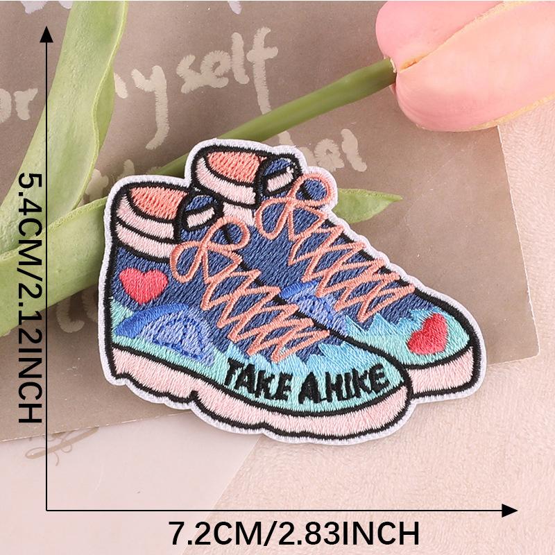 Aufnäher zum Aufbügeln, DIY, Outdoor-Reisen, bestickte Aufnäher für Kleidung, Natur-Abenteuer-Aufnäher auf Kleidung, Applikationen, Kamera, Schuhe, Taschen, Abzeichen 7.2x5.4cm von Joom DACH