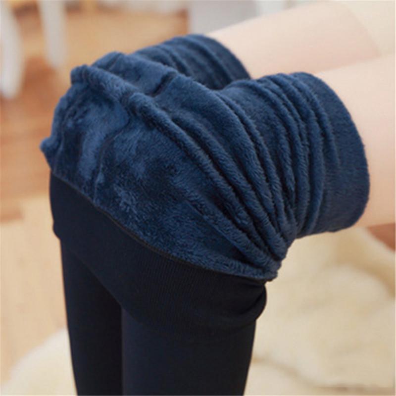 Auroth Frauen Plus Samt Winter Leggings Hohe Elastische Warm Halten Legging Weibliche Hohe Taille Schlank Legings 5XL blau von Joom DACH