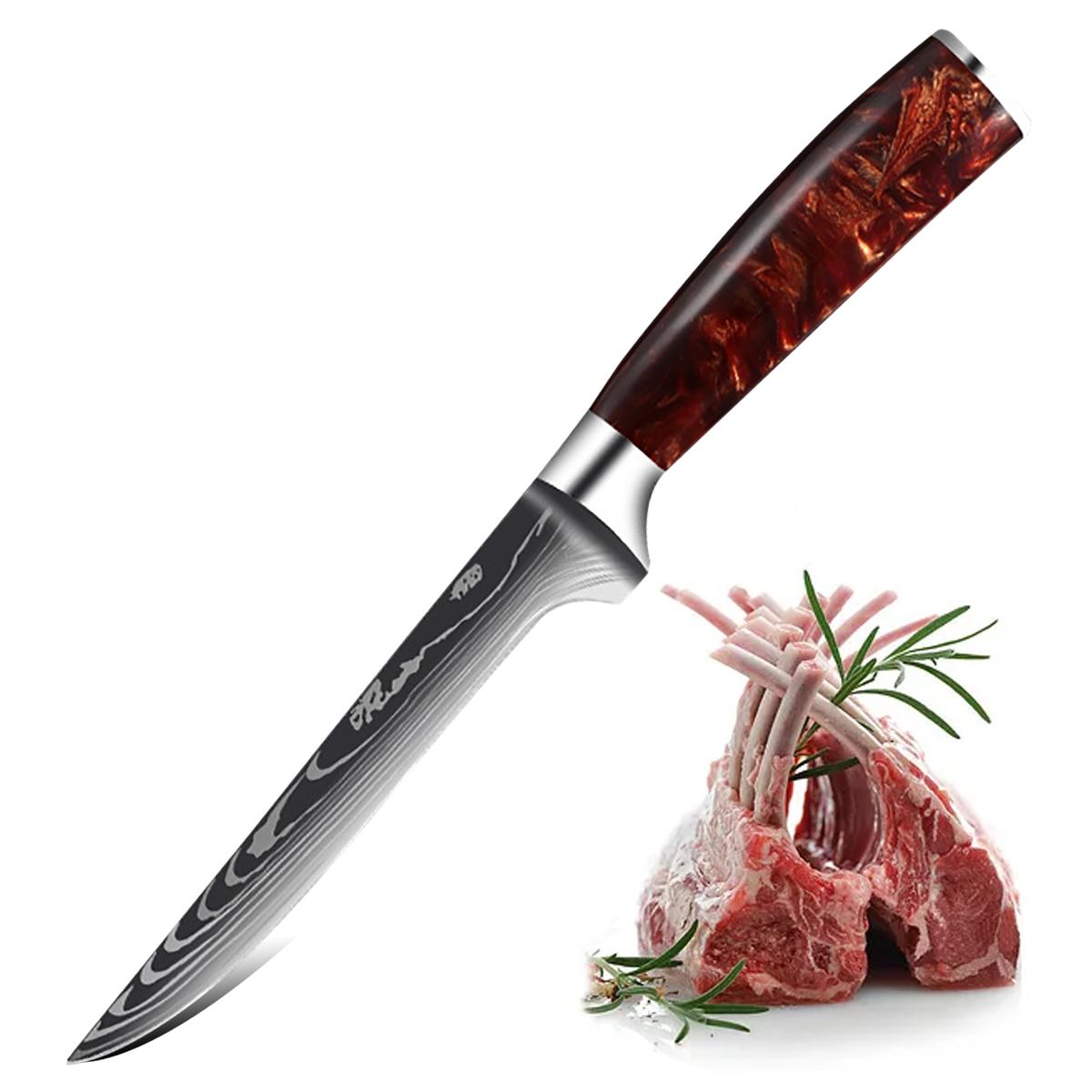 Ausbeinmesser aus Edelstahl für die Küche, Knochen, Lachs, Sushi, Petty, roher Fisch, Filetiermesser, Werkzeug mit Messerabdeckung Boning Knife von Joom DACH