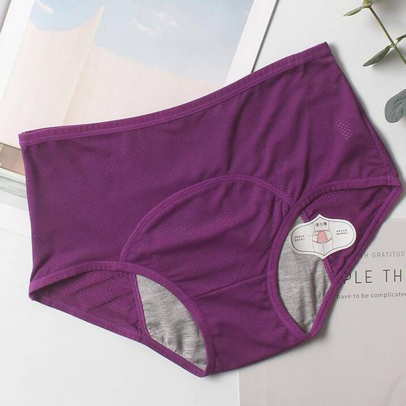 Auslaufsichere Menstruationshöschen, Damen-Unterwäsche, physiologische Taillenhose XXXXXXXL violett von Joom DACH