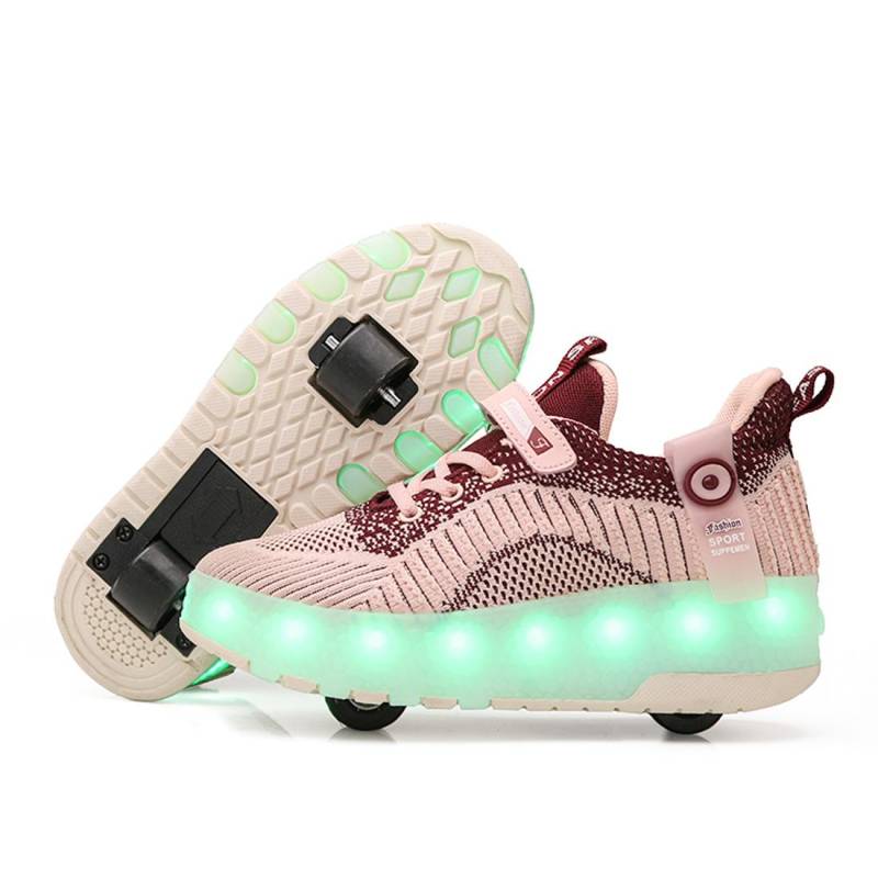 Ausreißer Schuhe Aufladen Leuchtende Schuhe LED-Lichter Kinder Erwachsene Rollschuhe mit Rädern 40 von Joom DACH