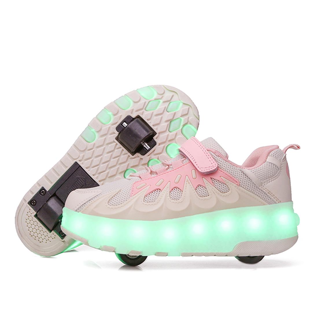 Ausreißer Schuhe Aufladen Leuchtende Schuhe LED-Lichter Kinder Erwachsene Rollschuhe mit Rädern 40 von Joom DACH